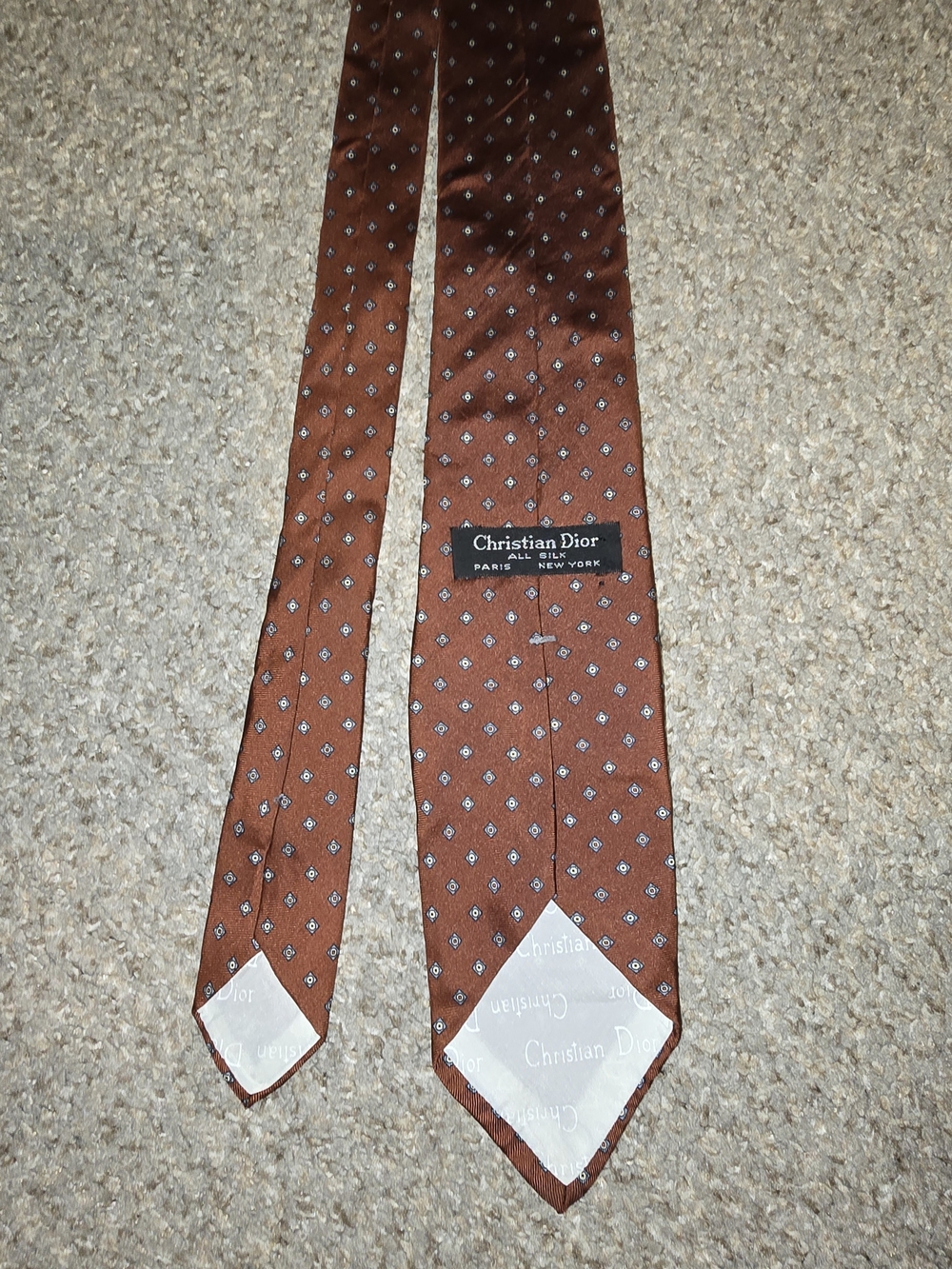 Dior Men’s Rust/Red/Brown Patterned All Silk Tie